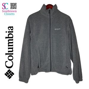Columbia Gray Flattop Ridge Fleece Jacket, Size Small. 100% Polyester.